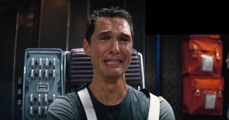 Create meme: interstellar McConaughey, Matthew McConaughey crying in interstellar, Matthew McConaughey interstellar