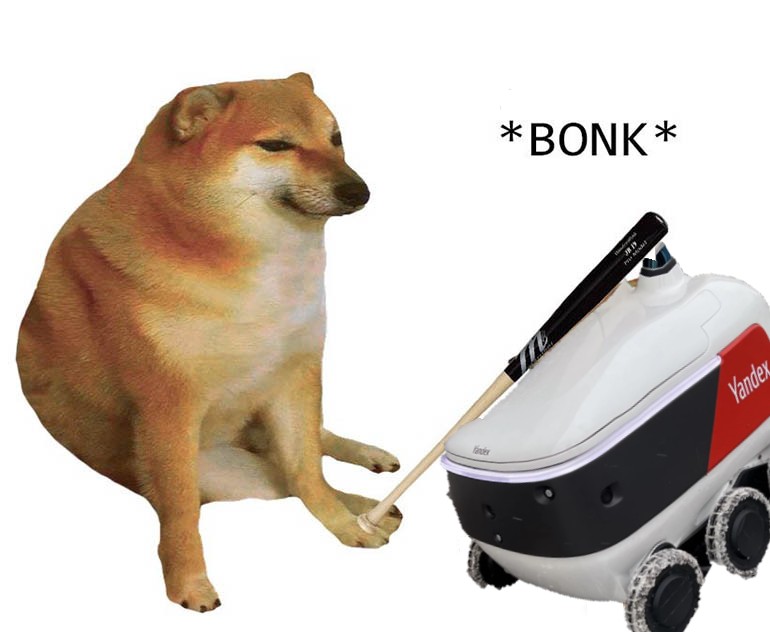 Создать мем: мем с собакой сиба, собака с битой мем, bonk doge