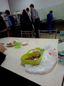 Create meme: school lunch, in the school cafeteria, school canteen