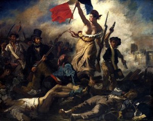 Create meme: Delacroix liberty on the barricades, Eugene Delacroix liberty leading the people 1830