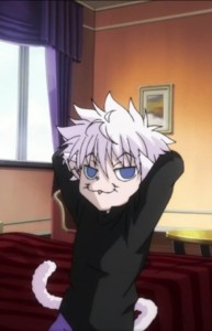 Create meme: killua cat, hunter x hunter killua, killua