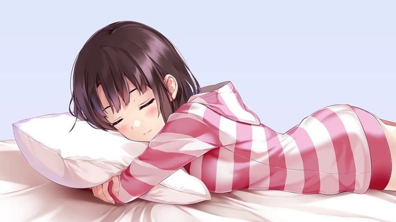 Создать мем: сладких снов аниме, аниме спокойной ночи, спит аниме