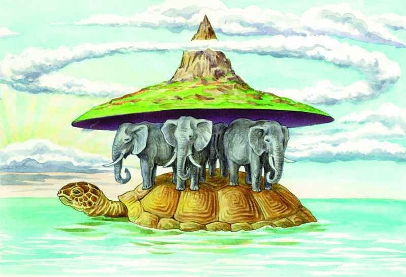 Create meme: three elephants and a turtle, ancient people's idea of the land of babylon, the idea that the earth in ancient times