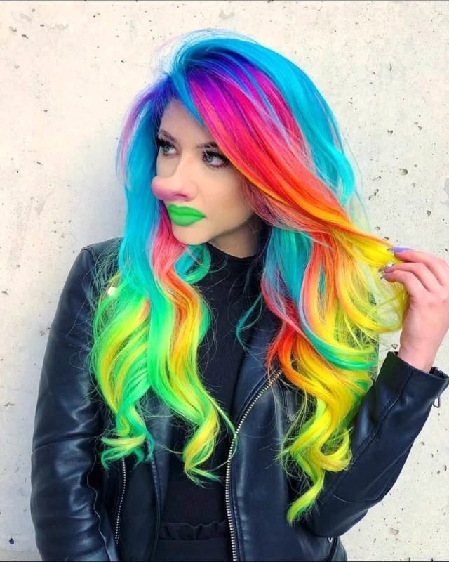Create meme: color hair coloring, color coloring, rainbow hair