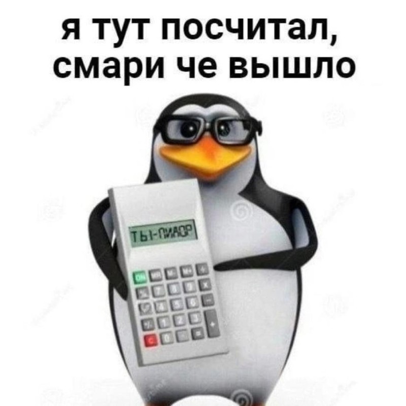 Создать мем: пингвин с телефоном, пингвин с калькулятором, пингвин с калькулятором мем