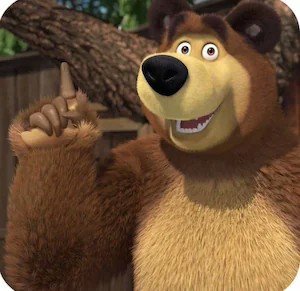Создать мем: смешной медведь из маша и медведь, маша и медведь 2021, медведь маша и медведь