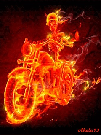 Create meme: fire motorcycle, fiery skeleton, Ghost rider 