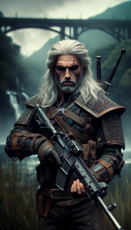Create meme: the game the Witcher, the Witcher first, the russian witcher