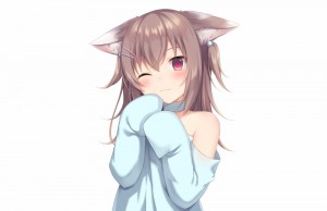 Create meme: anime neko Chan, anime nyashki with ears