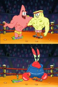 Create meme: inflated spongebob, inflated spongebob, spongebob and Patrick