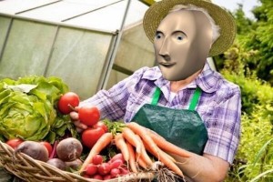 Создать мем: хороший урожай, огородник, человек