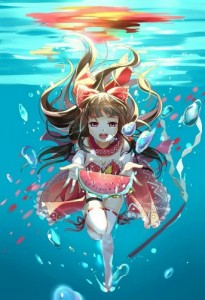 Создать мем: подружки аниме, anime music, hakurei reimu