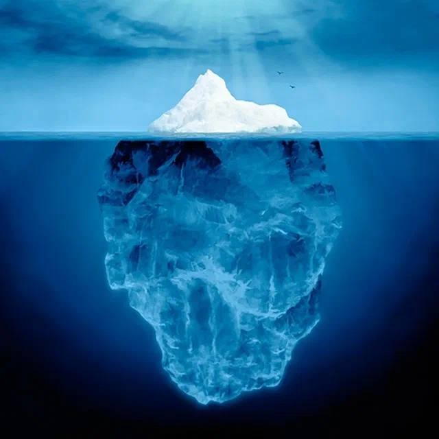 Create meme: the tip of the iceberg, iceberg under water, background of the iceberg