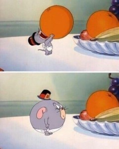 Create meme: Jerry meme, Jerry eats, Jerry eating an orange