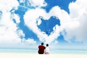 Create meme: romantic, cloud heart, lovers
