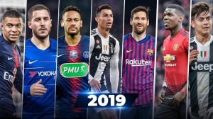 Create meme: best players in 2018, pogba Ronaldo Messi and neymar, Ronaldo Messi neymar Salah bape
