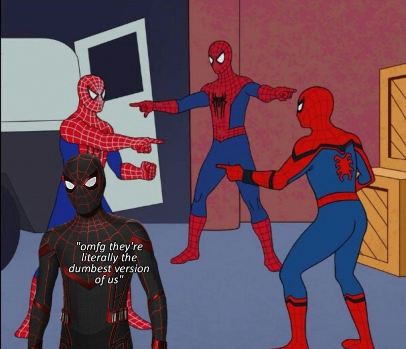 Create meme: spider-man shows spider-man meme, 3 spider-man meme, spider man and spider man meme