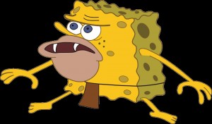 Create meme: spongebob meme, cave spongebob, prehistoric spongebob