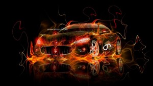 Создать мем: тачка огонь, неоновые обои машины, машины в огне обои