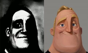 Создать мем: mr incredible becomes uncanny red, mr incredible becoming canny, маска uncanny incredible