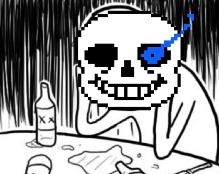 Create meme: undertail game, face Sansa, sans head