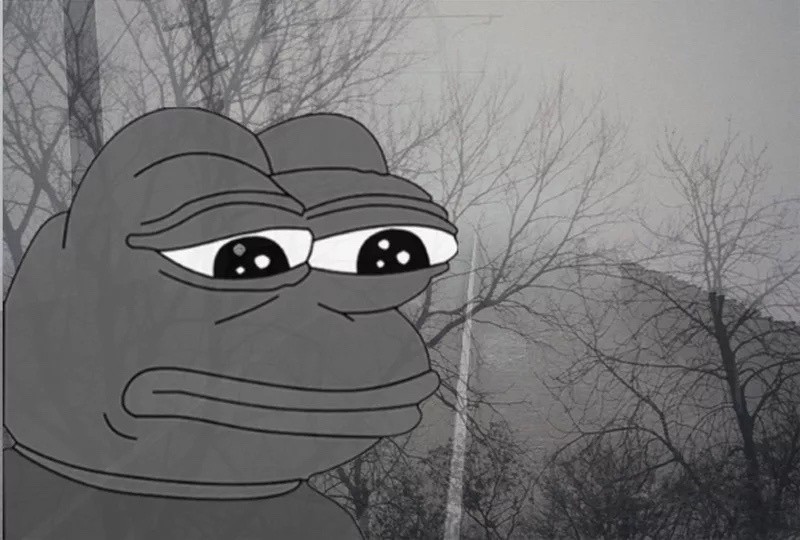 Создать мем: мем грустная лягушка, грустный лягушонок пепе, грустная лягушка