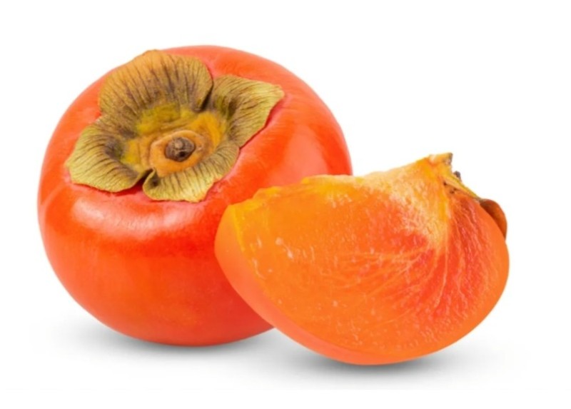 Create meme: persimmon , kiwi, persimmon on a white background, persimmon fruit