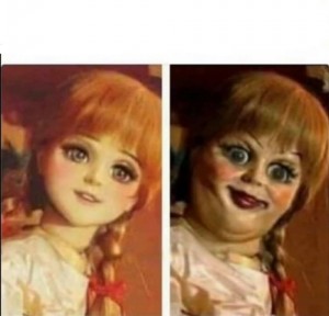 Create meme: doll horror story, doll, the doll Annabelle