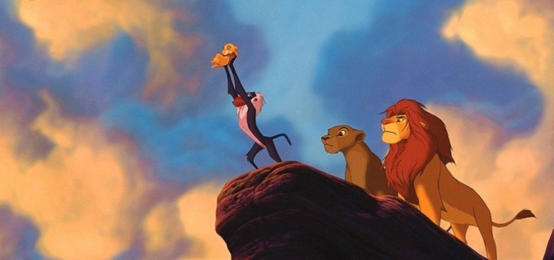 Create meme: the lion king , The lion King on the mountain, lions the lion king