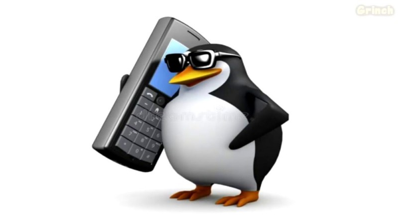 Create meme: penguin meme, penguin with phone meme, the penguin with the phone