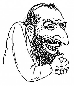 Создать мем: еврей рисунок мем, жадный еврей карикатура, картинка еврей потирающий руки