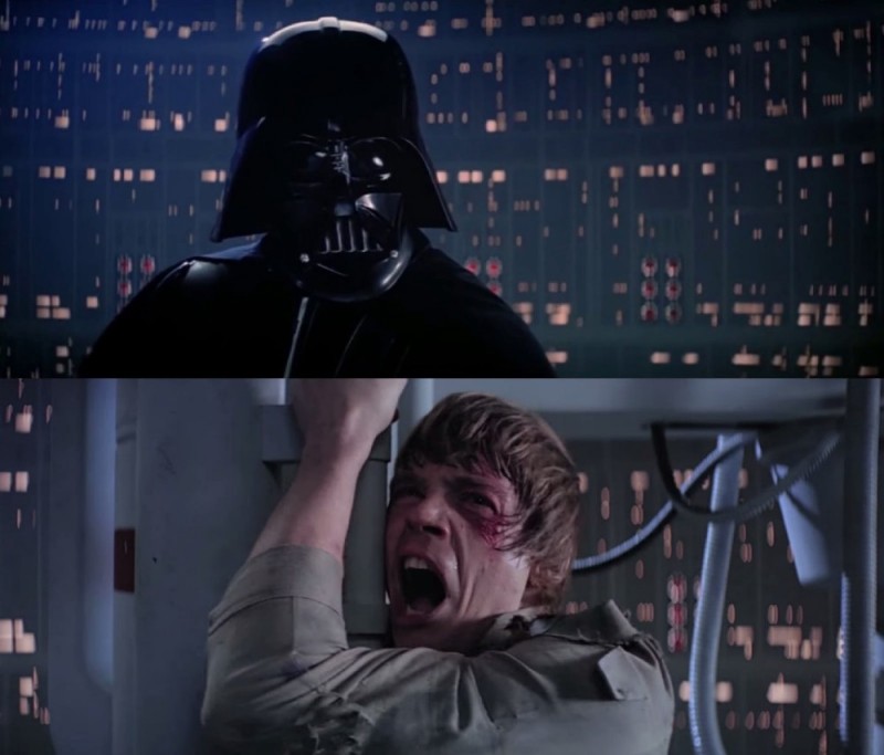 Create meme: Luke Skywalker noooooo, Luke Skywalker and Darth Vader, your father