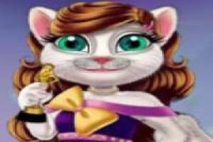 Create meme: cat Angela, my talking Angela, Angela