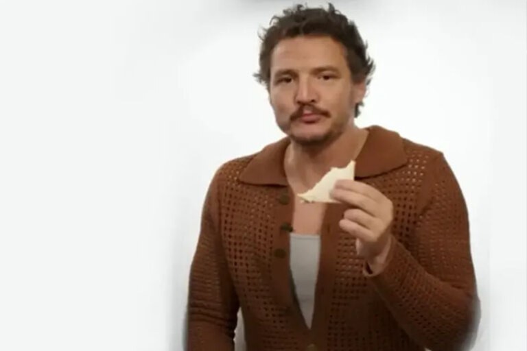 Create meme: Pedro pascal, red caviar, molotov cocktail