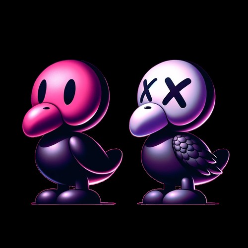 Create meme: Kirby's 3D model, kaws, darkness