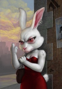 Создать мем: кролик, зая злая, злой зайка