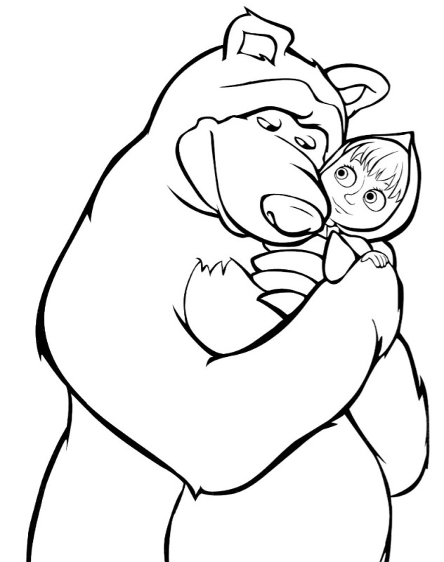 Создать мем: маша и медведь разукрашка, раскраски для детей маша и медведь, маша и медведь для срисовки