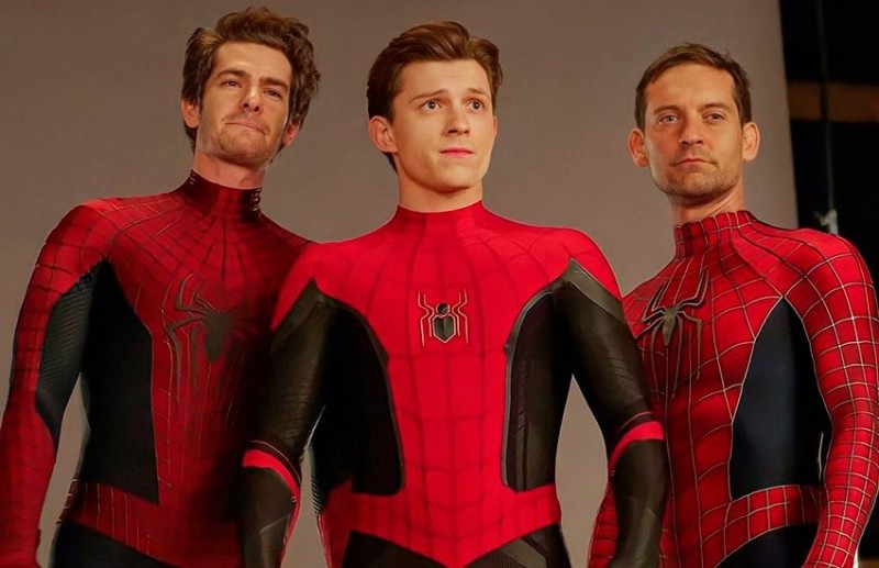 Create meme: Spider-Man, Tobey Maguire and Andrew Garfield, Tom Holland Andrew Garfield and Tobey Maguire