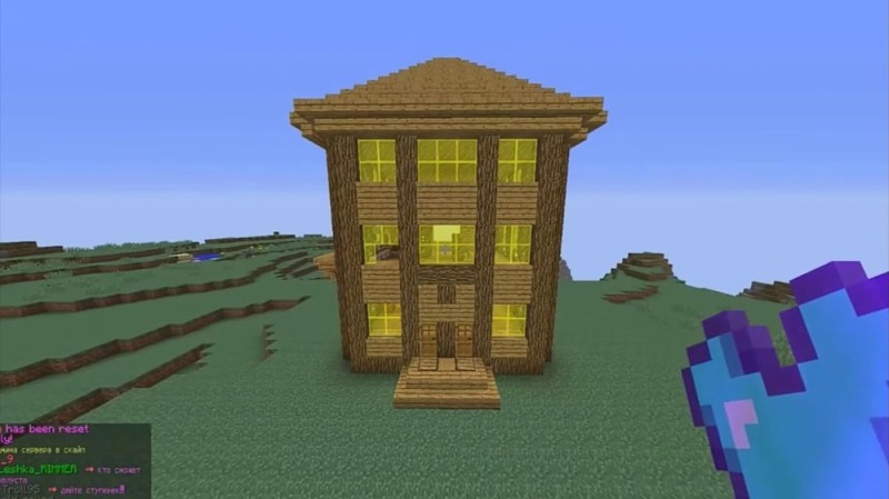 Create meme: Oh mom's here, minecraft house, a house from minecraft