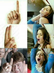 Create meme: please, meme with your fingers and a woman, meme with your fingers and girls