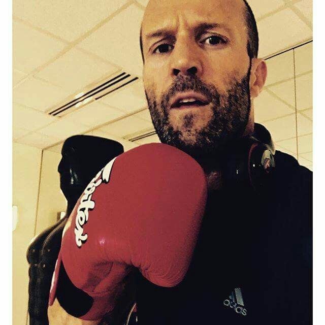 Create meme: Jason Statham Boxing, Jason Statham , Jason Statham with the fans