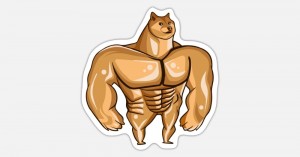 Создать мем: накаченная собака мем, buff doggo ф, doge качок