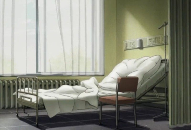 Создать мем: больница фон аниме, аниме кровать, фон больницы