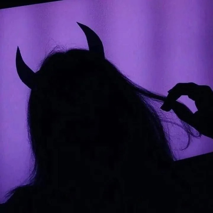 Create meme: shadow of a girl with horns, The shadow with the devil's horns, shadow 