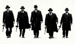 Create meme: mafia pictures, Nitti gangster, gangster with a gun Thompson