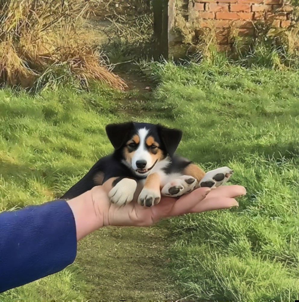 Create meme: entlebucher mountain dog breed, Bernese Mountain dog and corgi, puppy Welsh Corgi