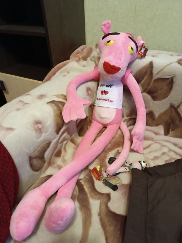 Создать мем: игрушка розовая пантера 100 см, розовая пантера игрушка мягкая 160 см, игрушка розовая пантера 180 см