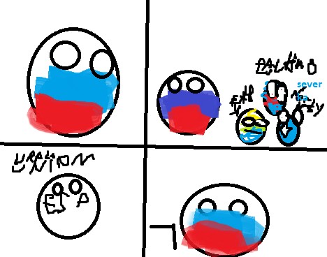 Create meme: polandball, cannibals Russia, countryballs