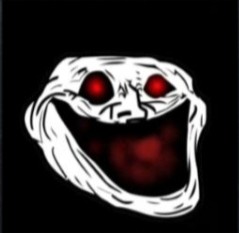 Create meme: a trollface without a background, evil trollface, scary faces trollface