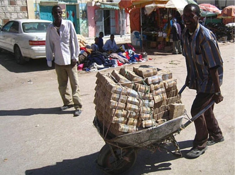 Создать мем: зимбабвийский доллар, тележка зимбабвийских долларов, инфляция в зимбабве 2008
